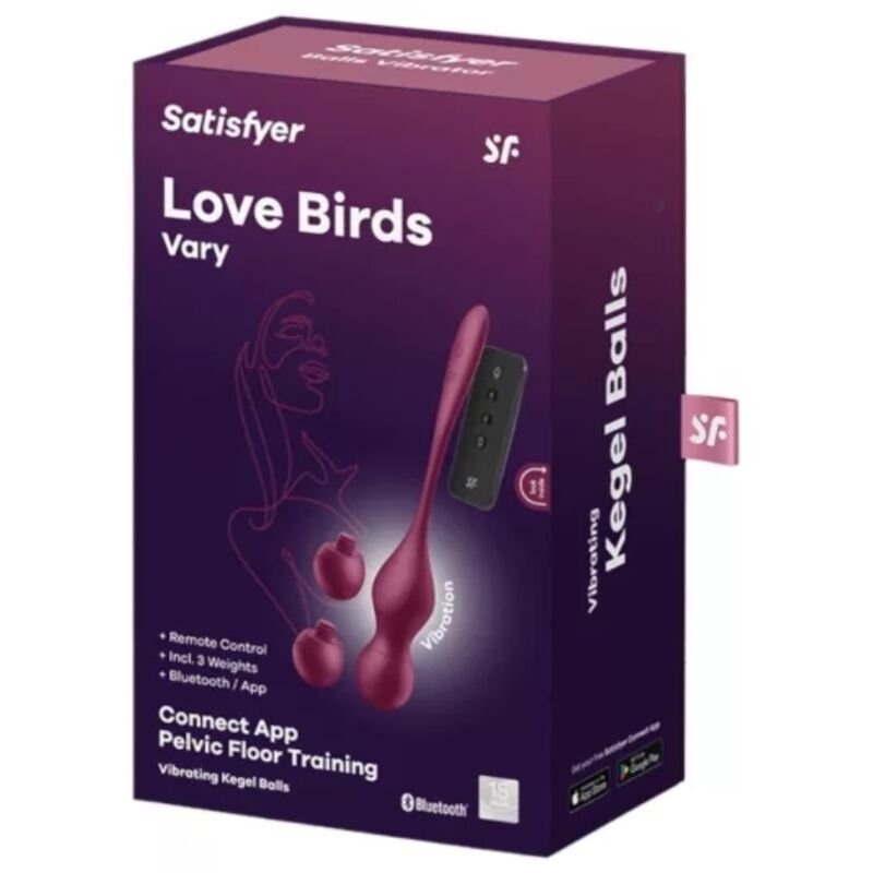 SATISFYER - LOVE BIRDS VARY BOLAS VIBRATÓRIAS APLICATIVO GRATUITO VINHO TINTO - Imagem 2