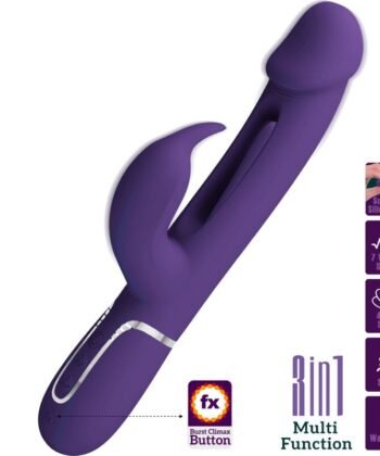 BONITO AMOR - KAMPAS COELHO VIBRADOR MULTIFUNÇÃO 3 EM 1 COM LÍNGUA VIOLETA