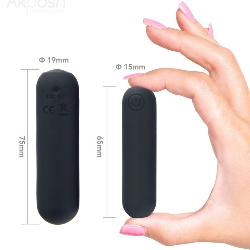 ARMONY -SPLASH HEHE VIBRADOR BALA SILICONE 10 VIBRAÇÕES 65 X 15 CM PRETO - Imagem 2