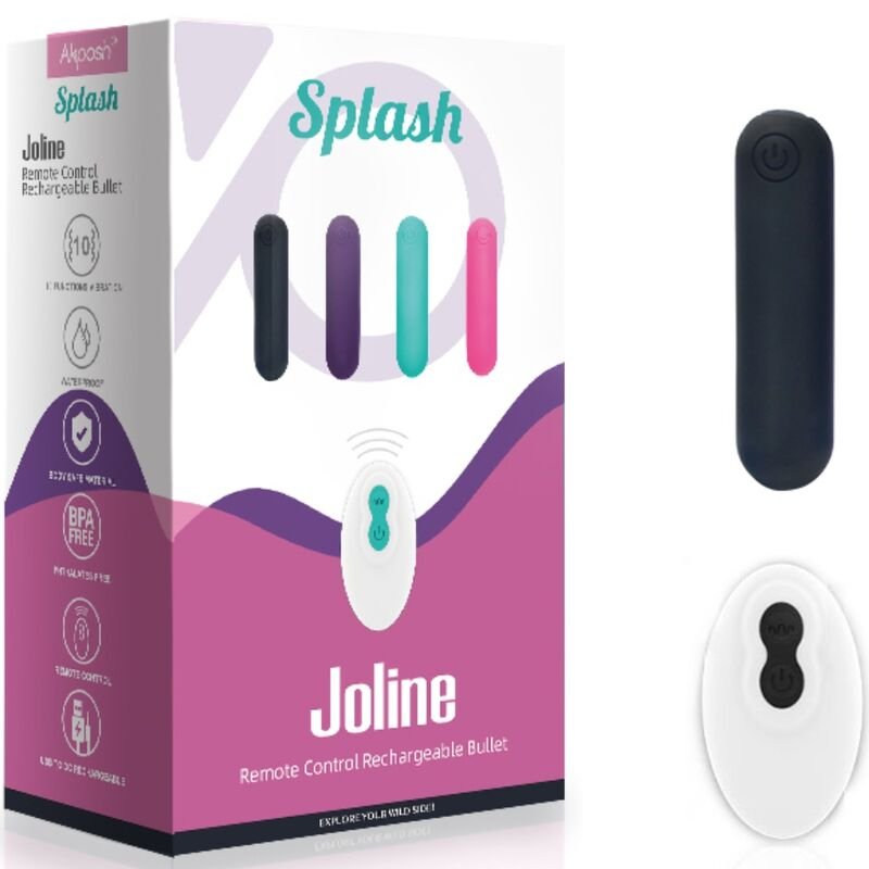 ARMONY - SPLASH JOLINE VIBRADOR BALA SILICONE CONTROLE REMOTO 10 VIBRAÇÕES 65 X 15 CM PRETO - Imagem 5