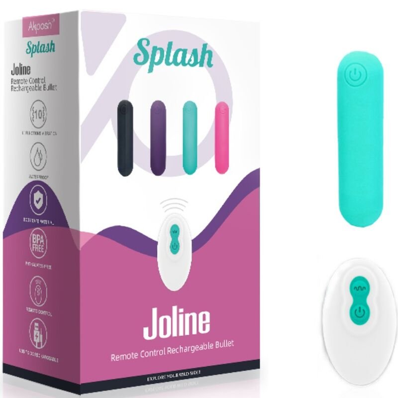 ARMONY - SPLASH JOLINE VIBRADOR BULLET SILICONE CONTROLE REMOTO 10 VIBRAÇÕES 65 X 15 CM VERDE - Imagem 3
