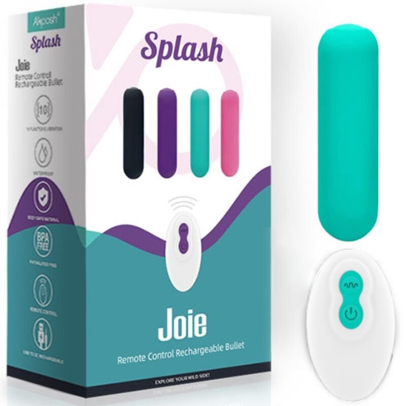 ARMONY - SPLASH JOIE VIBRADOR BULLET SILICONE CONTROLE REMOTO 10 VIBRAÇÕES 75 X 19 CM VERDE - Imagem 5