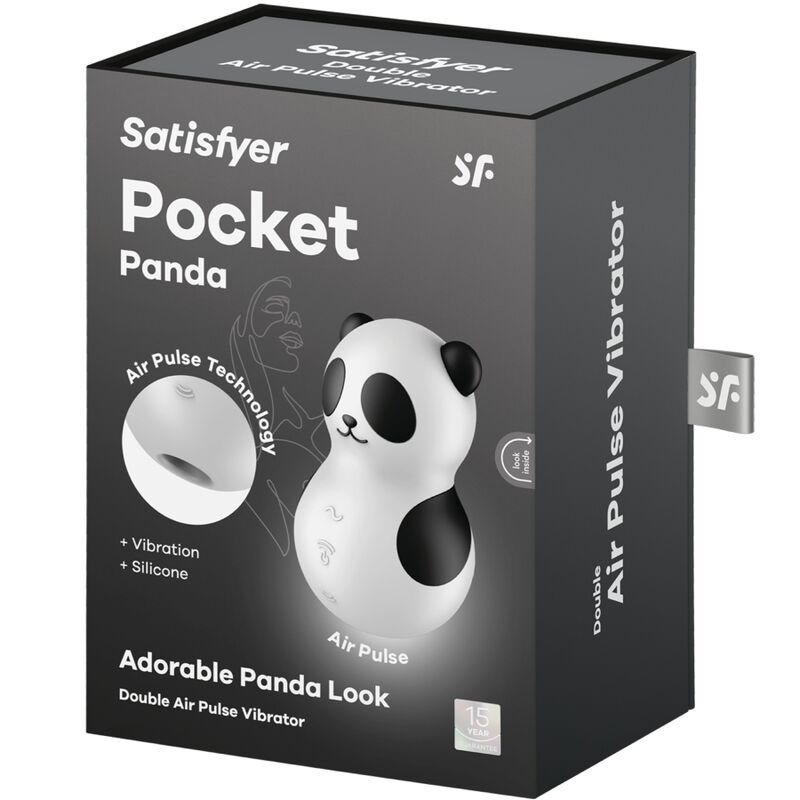 SATISFYER - POCKET PANDA ESTIMULADOR E VIBRADOR PRETO E BRANCO - Image 5
