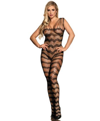 SUBBLIME - 951696 FISHNET CROTCHLESS BODYSTOCKING COM ALAS NOS OMBROS PRETO TAMANHO ÚNICO