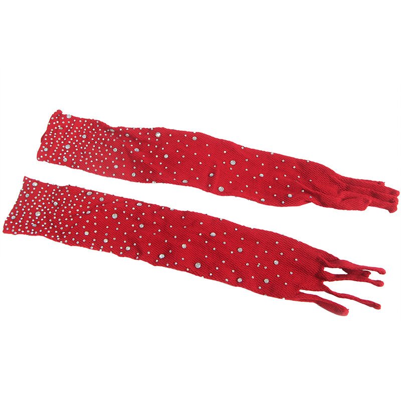SUBBLIME - 952181 BODYSTOCKING DE REDE COM LUVAS E DIAMANTES VERMELHO TAMANHO ÚNICO - Imagem 5
