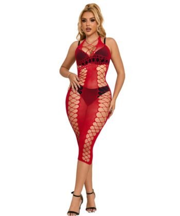 SUBBLIME - 952327 VESTIDO LONGO RED FISHNET TAMANHO ÚNICO