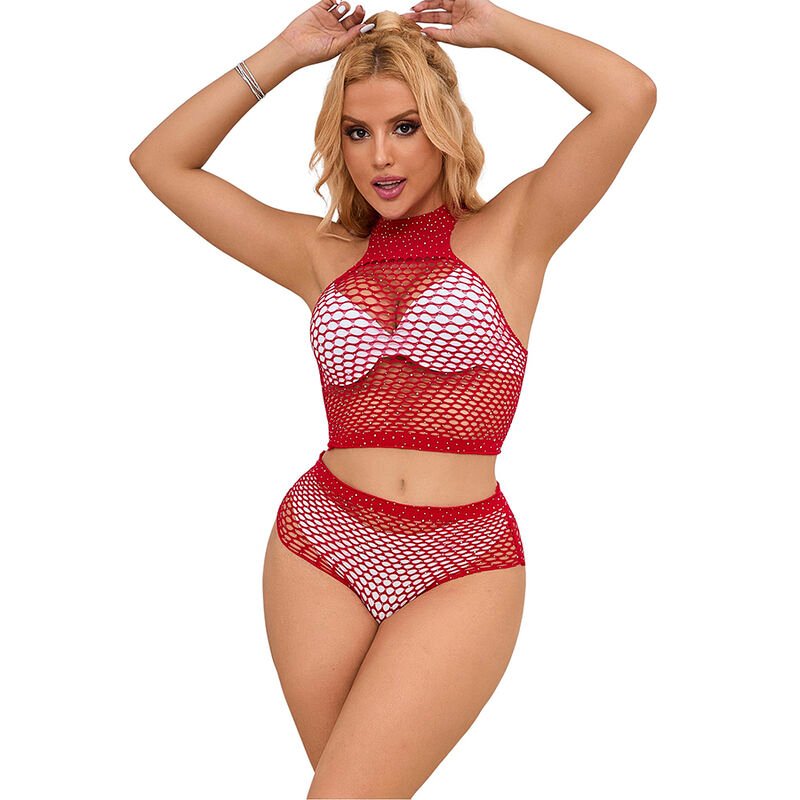 SUBBLIME - 952402 FISHNET SET COM DIAMANTES ROSA TAMANHO ÚNICO - Imagem 4