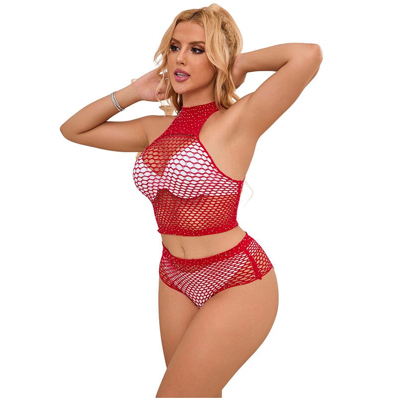 SUBBLIME - 952402 FISHNET SET COM DIAMANTES ROSA TAMANHO ÚNICO - Imagem 5