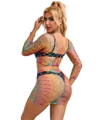 Visão alternativa de SUBBLIME - 952440 2 PEAS FISHNET CONJUNTO MANGA COMPRIDA ARCO-ÍRIS TAMANHO ÚNICO