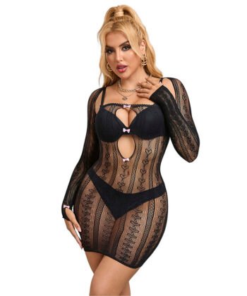 SUBBLIME - 952464 VESTIDO DE REDE PRETA TAMANHO ÚNICO
