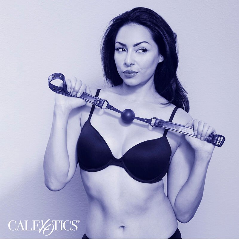 CALEXOTICS - NOCTURNAL MORDAÇA DE BOLA SILICONE PRETO - Imagem 3
