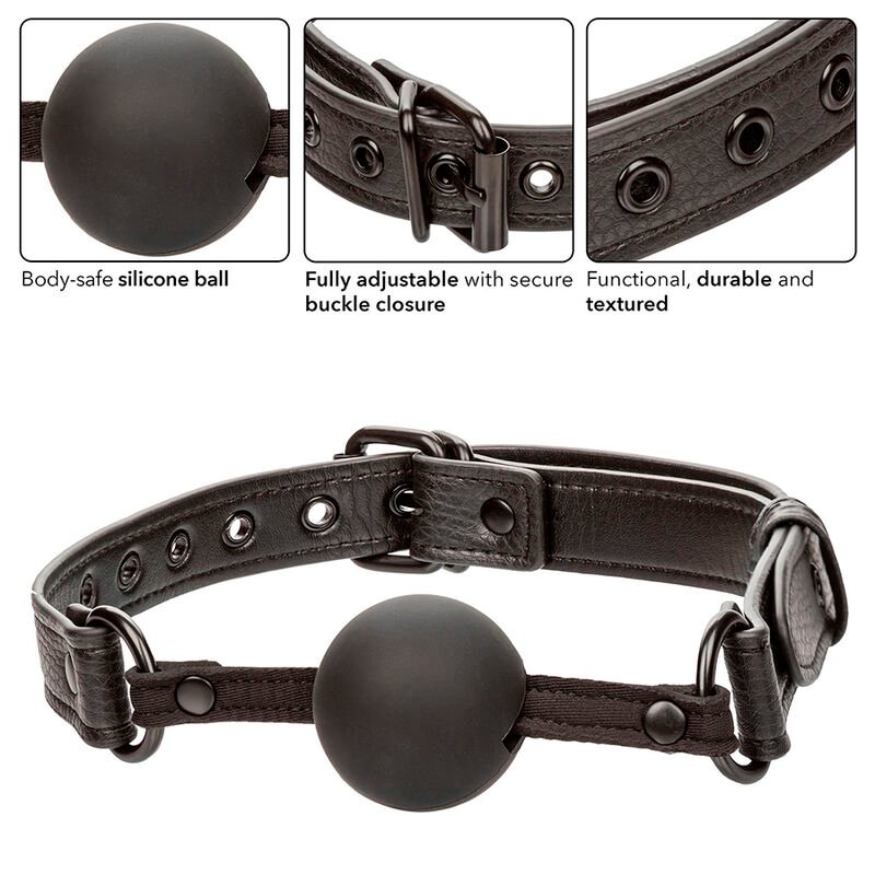 CALEXOTICS - NOCTURNAL MORDAÇA DE BOLA SILICONE PRETO - Imagem 2