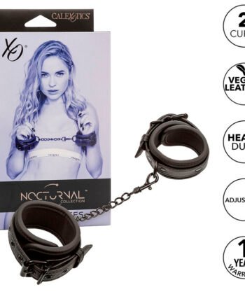 CALEXOTICS - NOCTURNAL PULSEIRAS DE COURO AJUSTÁVEIS PRETAS