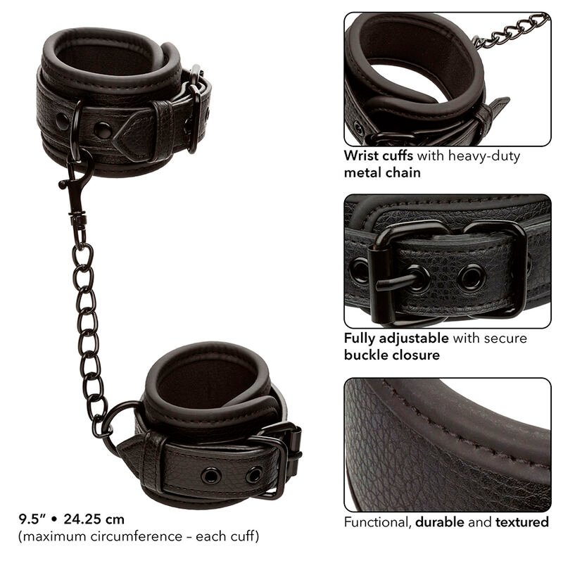 CALEXOTICS - NOCTURNAL PULSEIRAS DE COURO AJUSTÁVEIS PRETAS - Imagem 3