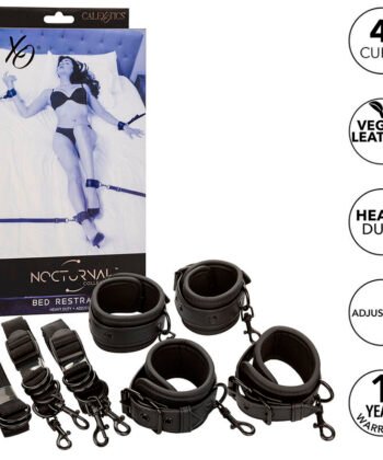 CALEXOTICS - NOCTURNAL RESTRIÇÕES DE CAMA COURO AJUSTÁVEL PRETO