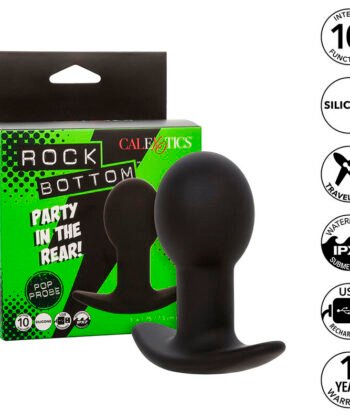 CALEXOTICS - ROCK BOTTOM PLUG ANAL 10 VIBRAÇÕES SILICONE PRETO