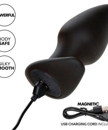 Visão alternativa de CALEXOTICS - ROCK BOTTOM PLUG ANAL PERFEITO 10 VIBRAÇÕES SILICONE PRETO