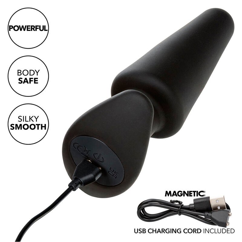 CALEXOTICS - ROCK BOTTOM PLUG ANAL CÔNICO 10 VIBRAÇÕES SILICONE PRETO - Image 3