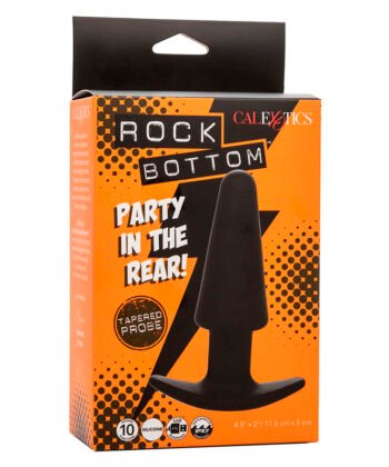 CALEXOTICS - ROCK BOTTOM PLUG ANAL CÔNICO 10 VIBRAÇÕES SILICONE PRETO