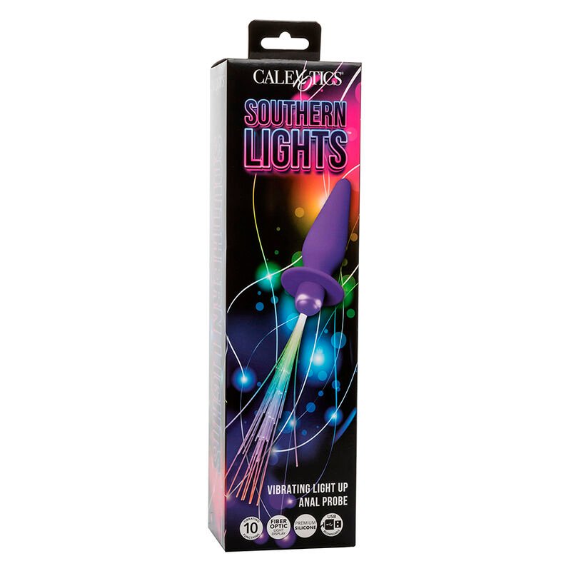 CALEXOTICS - SOUTHERN LIGHTS LIGHT UP ANAL PLUG 10 VIBRAÇÕES SILICONE ROXO - Image 2