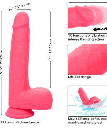CALEXOTICS - STUDS VIBRADOR REALISTA 10 VIBRAÇÕES ROSA - Image 3