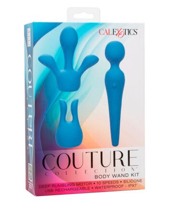 CALEXOTICS - COUTURE KIT VIBRADOR WAND 10 VIBRAÇÕES AZUL