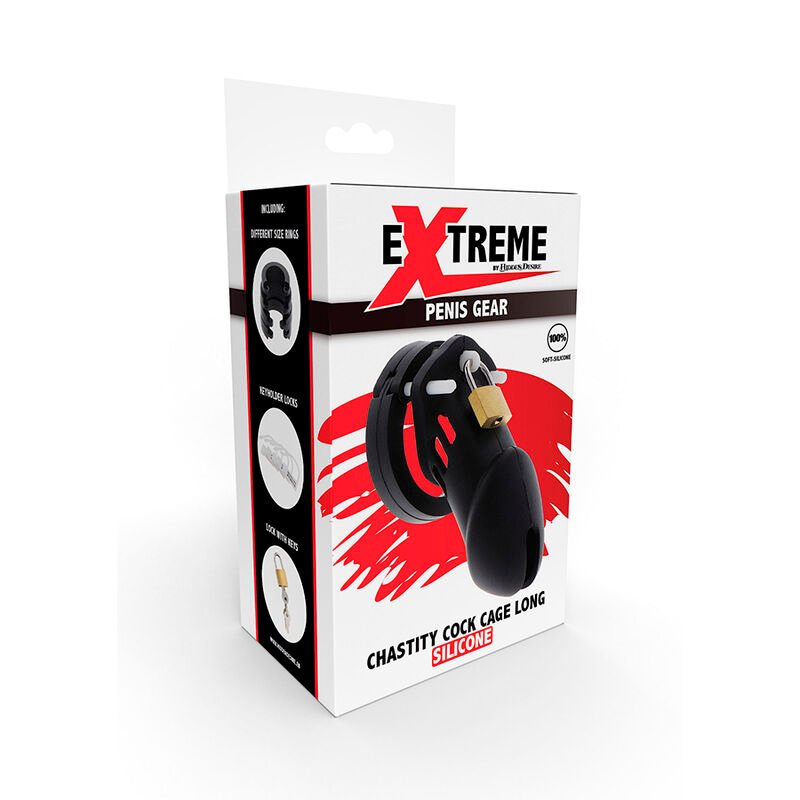 HIDDEN DESIRE - EXTREME GAIOLA DE PÉNIS DE CASTIDADE SILICONE TAMANHO L PRETO - Imagem 4