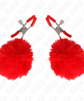Alternative view of KINK - GRAMPO DE BOLA DE PELE FALSA VERMELHO 6 CM