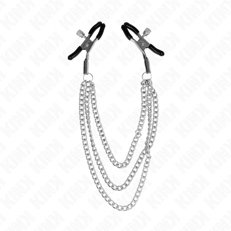 KINK - PINÇAS PARA BICOS COM 3 CORRENTES PRATA 20/23/28 CM - Image 5