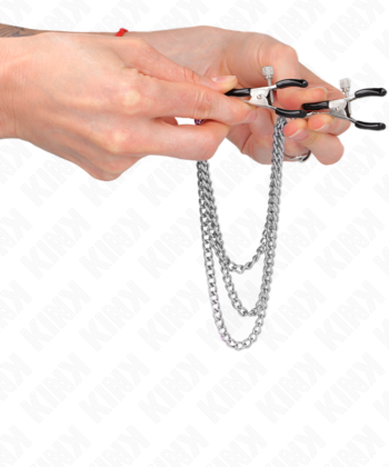 KINK - PINÇAS PARA BICOS COM 3 CORRENTES PRATA 20/23/28 CM - Image 3