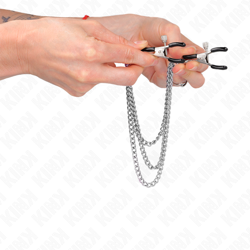 KINK - PINÇAS PARA BICOS COM 3 CORRENTES PRATA 20/23/28 CM - Image 3