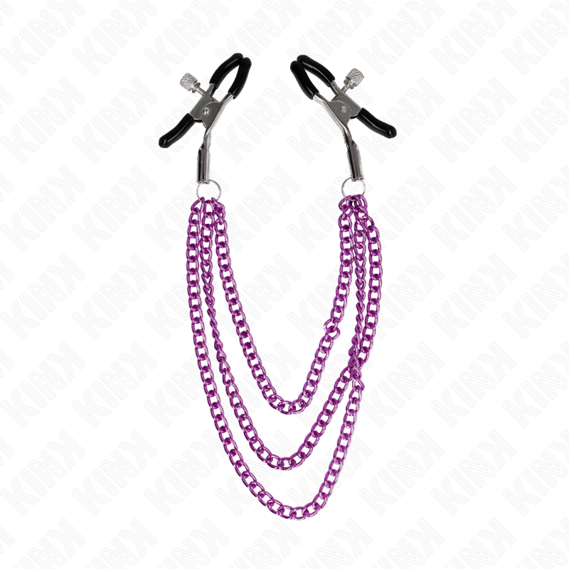 KINK - PINÇAS PARA BICOS COM 3 CORRENTES ROXO 20/23/28 CM - Image 5