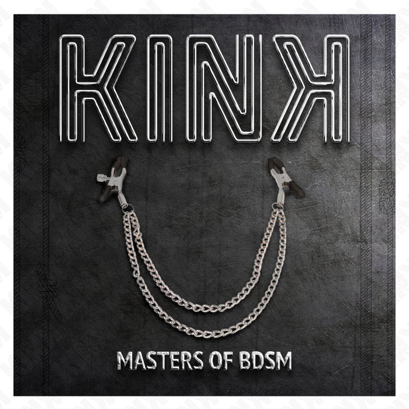 KINK - PINÇAS PARA BICOS COM 2 CORRENTES GROSSAS PRATA 20/23 CM - Image 2