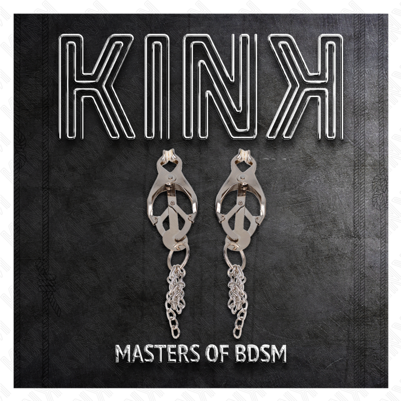 KINK - PINÇAS DE TREVO JAPONÊS COM PEQUENAS CORRENTES PRATA - Image 4