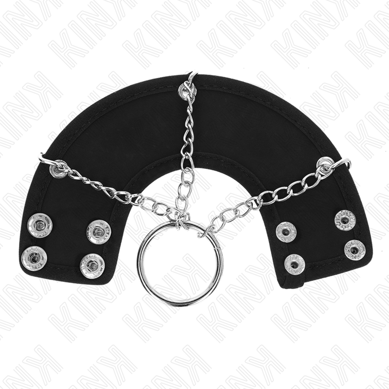 KINK - ANEL PARA PÊNIS 4 CM CORRENTE 7 CM METAL COM CINTO DE COURO - Imagem 3