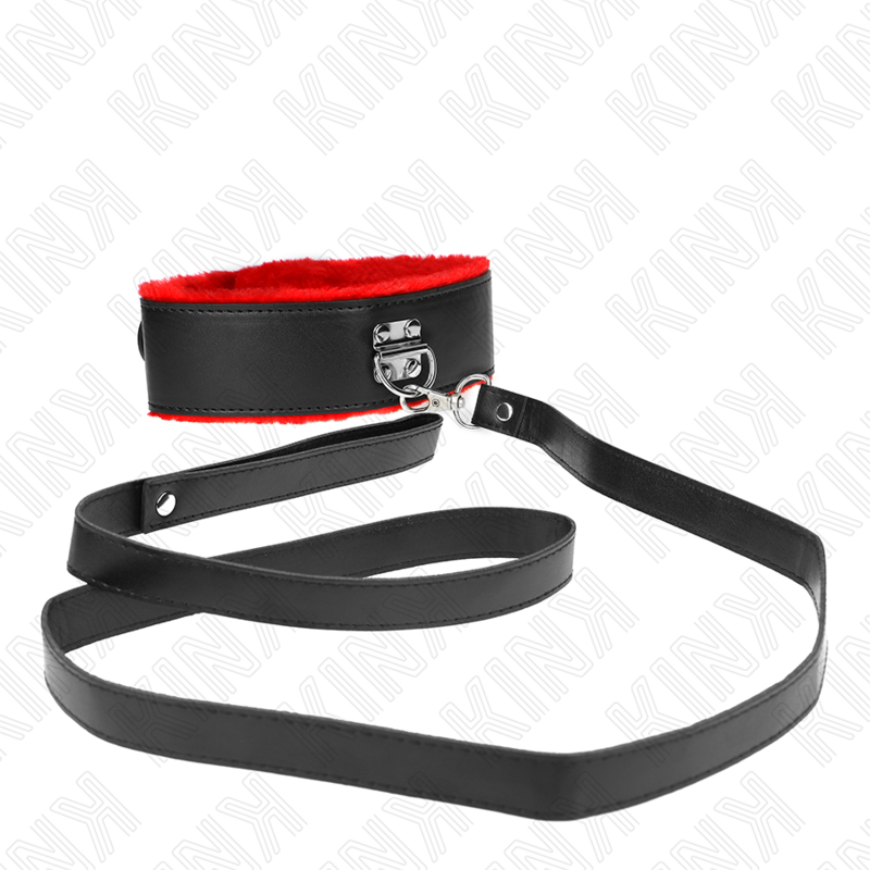 KINK - COLAR COM CINTO 116 CM COM ALÇA DE COURO VERMELHA AJUSTÁVEL 40-48 CM X 6 CM - Imagem 3