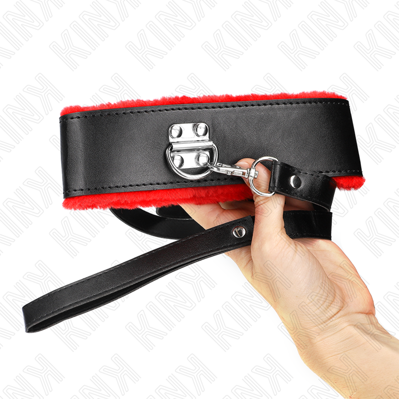 KINK - COLAR COM CINTO 116 CM COM ALÇA DE COURO VERMELHA AJUSTÁVEL 40-48 CM X 6 CM - Imagem 4