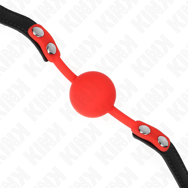 KINK - BOLA SILICONE VERMELHA MORDAÇA 4 CM 60 x 2 CM - Imagem 3