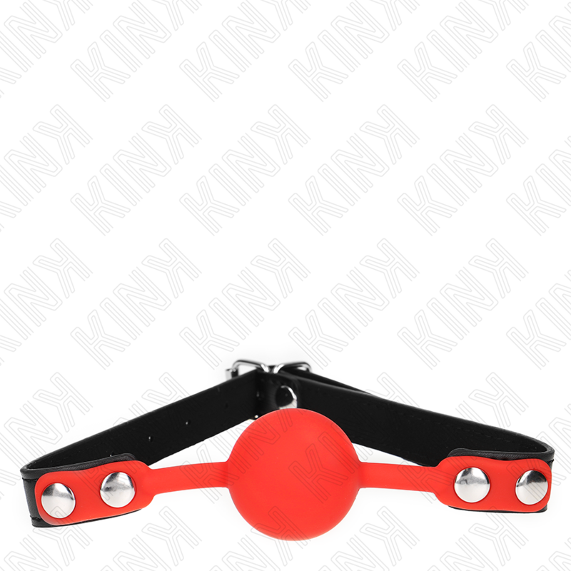 KINK - BOLA SILICONE VERMELHA MORDAÇA 4 CM 60 x 2 CM - Imagem 4