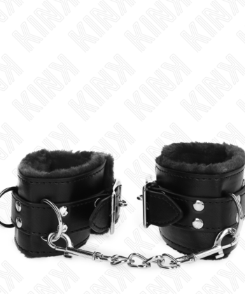 KINK - PULSO FORRO DE PELE PRETO COM CINTO PRETO AJUSTÁVEL 17-29 CM X 6 CM - Imagem 2