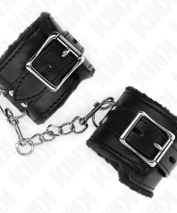 KINK - PULSO FORRO DE PELE PRETO COM CINTO PRETO AJUSTÁVEL 17-29 CM X 6 CM - Imagem 4