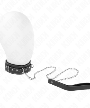 KINK - COLAR DE COURO PVC COM CINTO 105 CM REBITE DE strass 41,5 X 4 CM