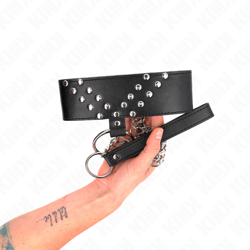 KINK - COLAR COM CINTO 65 CM COM REBITE V AJUSTÁVEL 36-43 CM X 5 CM - Imagem 4