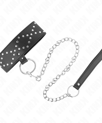 Visão alternativa de KINK - COLAR 65 CM COM TRELA COM PREGOS PRATA MODELO 3 AJUSTÁVEL 36-43 CM X 5 CM
