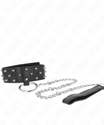 Visão alternativa de KINK - COLAR COM TRELA 65 CM COM PREGOS PRATA MODELO 5 AJUSTÁVEL 36-43 CM X 5 CM