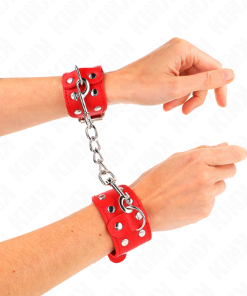 KINK - PULSEIRAS COM LINHA DUPLA DE PREGOS AJUSTÁVEIS VERMELHO