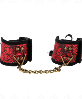 Visão alternativa de KINK - ALMOFADAS DE PULSO SCANDAL VERMELHO-PRETO DETALHES DE RENDA 24,5 CM X 6,5 CM