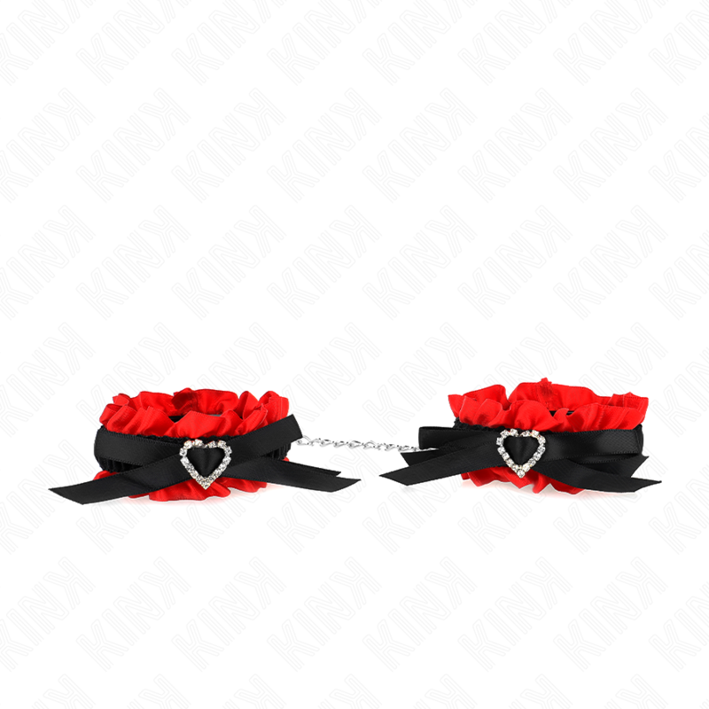 KINK - RETENÇÕES DE PUNHO ELÁSTICAS DE RENDA DETALHES DE CORAÇÃO VERMELHO AJUSTÁVEIS 22-35 CM - Imagem 2