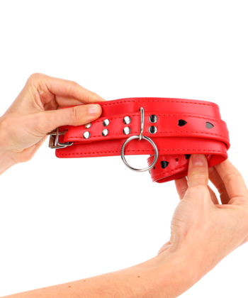 Visão alternativa de KINK - PULSO VERMELHO COM INSERÇÃO DE CORAÇÃO PRETO AJUSTÁVEL 21-28 CM X 5,5 CM