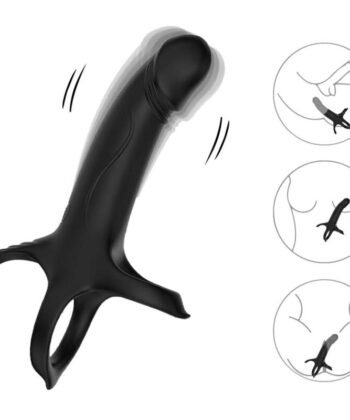 ARMONY - DILDO COM ANEL E VIBRADOR PRETO